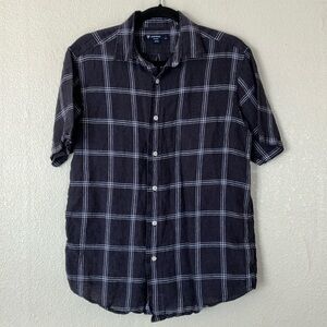 Daniel Cremieux Plaid Linen Button Down Shirt, M